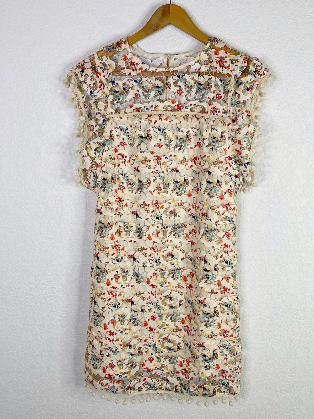 Revolve Tularosa Elba Cream Rainbow Floral Lace Mini Dress